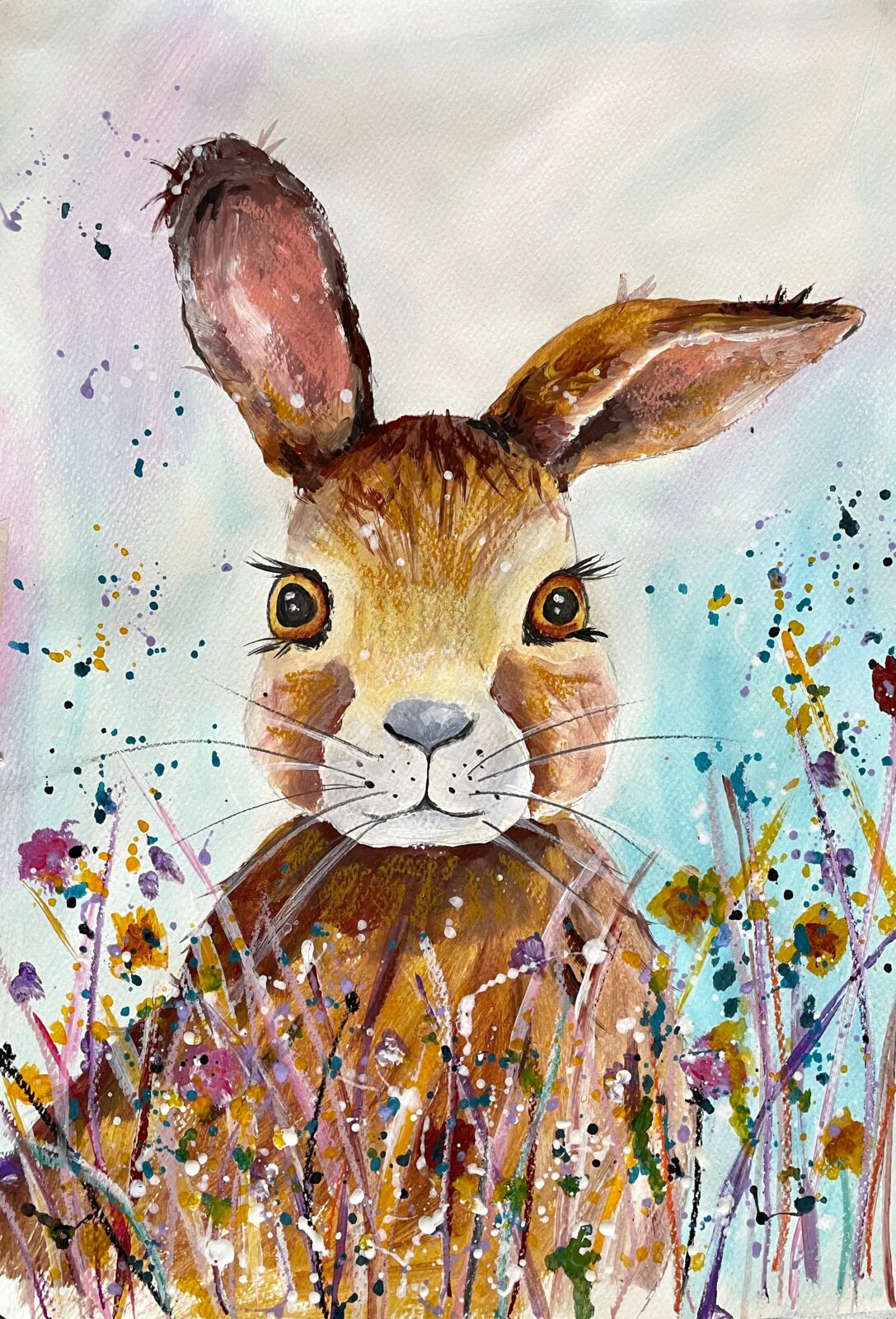 Easter Bunny Painting class for children aged 6-13 years VIDEO TUTORIAL FOR DOWNLOAD