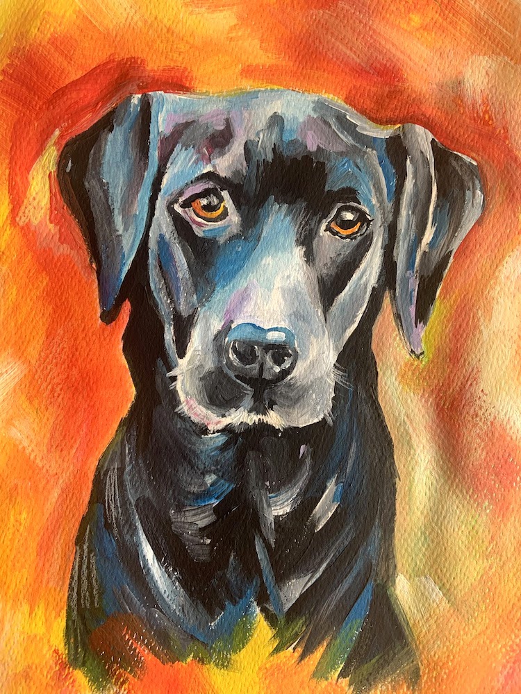 Featured image for “Black Labrador Painting”