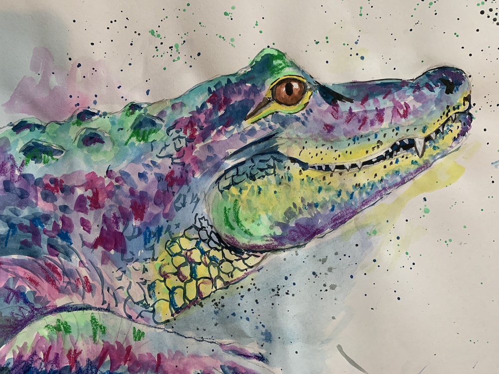 Featured image for “Alligator Watercolour Painting”