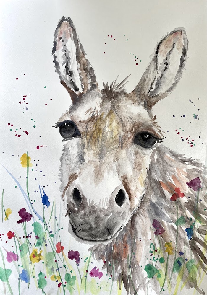Donkey in Watercolour | ArtBase