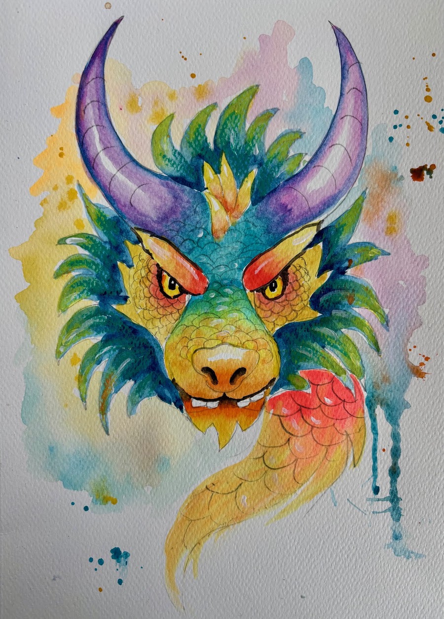 Featured image for “Colourful dragon head”