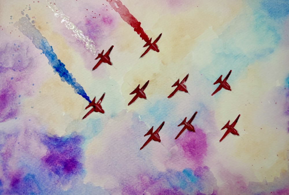 Featured image for “Red Arrows watercolour”
