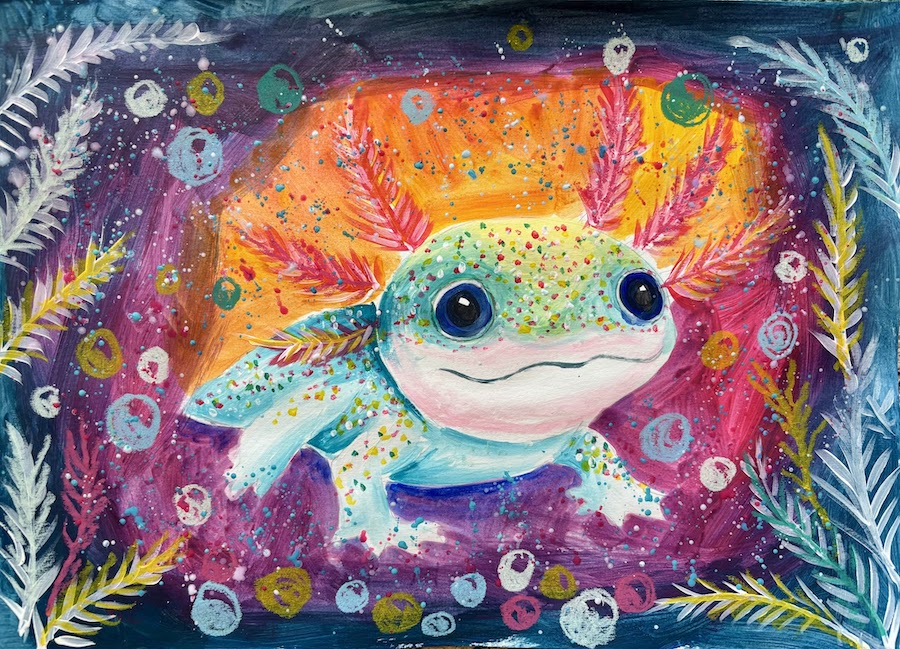 Featured image for “Axolotl painting”