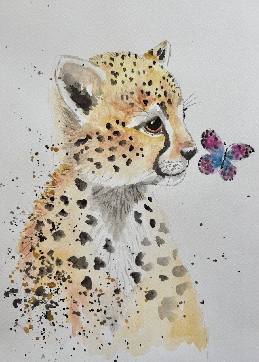 Featured image for “Leopard cub painting”