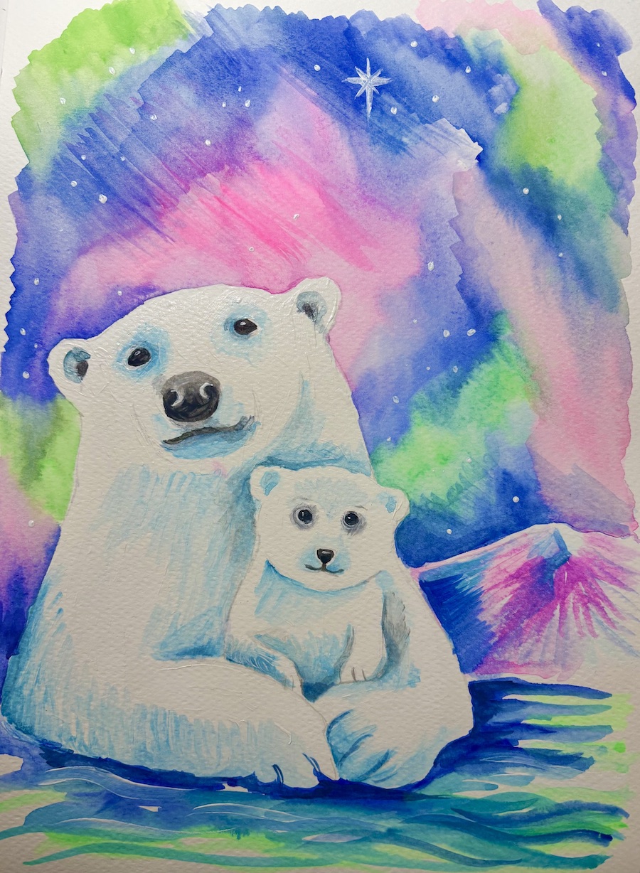 Featured image for “Polar bears in watercolour and acrylic”